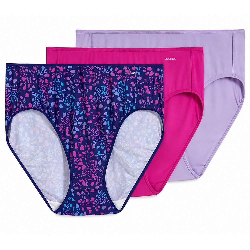 Jockey No Panty Line Promise French Cut Panties Set of 3 Cactus Flower, Size 5